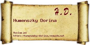 Humenszky Dorina névjegykártya